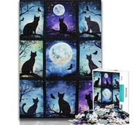 1000 Pieces for Adults Black Cat Collage Puzzles for Teenagers 1000 Pieces,Birthday Gift Idea for Adults, Family Game And Hobby 26x38cm