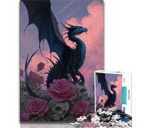 1000 Pieces for Adults Black Dragon Jigsaw Puzzles for Teenagers 1000,Educational Toys Is Ideal As A Gift for The Whole Family (38x26cm)