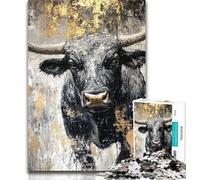 1000 Pieces for Adults Black Gold Bull 1000 Piece Jigsaw Puzzles for Adults Gifts,is Ideal As Gifts for The Whole Family for And Age 14 26x38cm