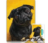 1000 Pieces for Adults Black Pug 1000 Pieces Jigsaw Puzzle For Adults Teens,Toys Educational Games Stress Relieving Great Gifts And Toys 50x75cm