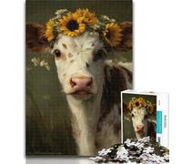 1000 Pieces for Adults Brown Cow 1000 Piece Jigsaw Puzzles for Teenagers,for Age 14+ Impossible Game Best Gift for Adults And Teenagers 26x38cm