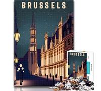 1000 Pieces for Adults Brussels Belgium Travel Puzzles for Adults And Teenagers,Stress Reliever Difficult Challenge Unique Home Decor And Gifts 26x38cm