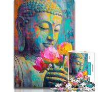 1000 Pieces for Adults Buddha Holding Flowers 1000 Piece Jigsaw Puzzles for Adults Gifts,is Ideal As Gifts for The Whole Family for And Age 14 50x75cm