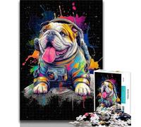 1000 Pieces for Adults Bulldog Astronaut 1000 Pieces Jigsaw Puzzles for Adults And Teens,Educational Game Challenge Toy for Women And Men 26x38cm