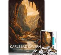 1000 Pieces for Adults Carlsbad Caverns Puzzles for Adults And Teenagers,Stress Reliever Difficult Challenge Unique Home Decor And Gifts 26x38cm
