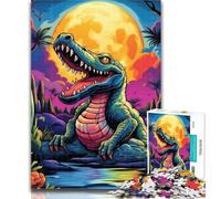1000 Pieces for Adults Cartoon Crocodile Jigsaw Puzzles for Adults 1000 Piece,Toys Educational Games Stress Relieving Enhance Love between Couples 26x38cm