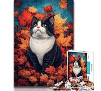 1000 Pieces for Adults Cat in Autumn 1000 Piece Jigsaw Puzzles for Adults Gifts,is Ideal As Gifts for The Whole Family for And Age 14 26x38cm