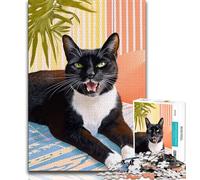 1000 Pieces for Adults Cat Lying on The Sofa Jigsaw Puzzles for Adults 1000 Pieces,for Is Ideal As A Gift for The Whole Family for And 14 Years Old (50x75cm)