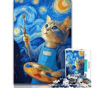 1000 Pieces for Adults Cat Painter Jigsaw Puzzles for Adults 1000 Piece,is Ideal As Gifts for The Whole Family for And Age 14 26x38cm