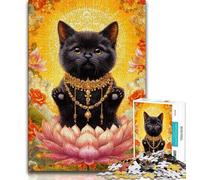 1000 Pieces for Adults Cat Wearing Necklace Puzzles for Adults And Teenagers,for Is Ideal As A Gift for The Whole Family for And 14 Years Old (26x38cm)