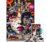 1000 Pieces for Adults Charming Girl Face 1000 Pieces Jigsaw Puzzle For Adults Teens,Family Games Christmas Birthday Gifts 26x38cm