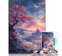 1000 Pieces for Adults Cherry Blossoms on The Cliff Jigsaws Puzzles 1000 Pieces for Teenagers Gifts,Vibrant And Unique Design Relaxing & Challenging Puzzle Experience 26x38cm