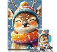1000 Pieces for Adults Christmas Deer Adult Jigsaw Puzzles 1000 Pieces,Educational Game for Birthday, Chrismas for And 14 Years Old 50x75cm