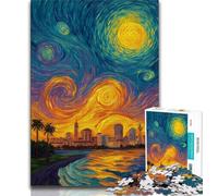 1000 Pieces for Adults City Under The Night Sky Jigsaw Puzzles for Adults 1000 Pieces,for Is Ideal As A Gift for The Whole Family for And 14 Years Old (50x75cm)