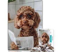 1000 Pieces for Adults Cocker Spaniel on The Toilet Jigsaws 1000 Pieces for Teenagers,Stress Reliever Staycation Kill Time Funny Gift (50x75cm)