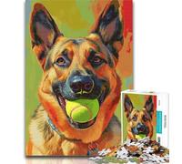 1000 Pieces for Adults Collie Playing with Tennis Ball 1000 Piece Jigsaw Puzzles for Teenagers Gifts,Decompressing Intellectual Educational Toy Secret Santa Gifts 50x75cm
