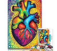 1000 Pieces for Adults Color Heart Jigsaw Puzzle 1000 Pieces for Adults,Train Your Brain And Hands Birthday Present, Gifts 50x75cm