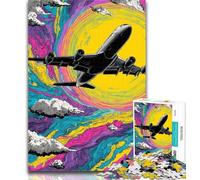 1000 Pieces for Adults Color Plane Jigsaw Puzzles for Teenagers 1000 Pieces,Family Game Stress Reliever Difficult Challenge Secret Santa Gifts 26x38cm