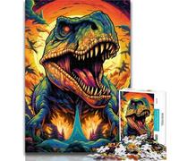 1000 Pieces for Adults Colorful Art Dinosaur 1000 Piece Jigsaw Puzzle for Adults Teens,Educational Games Home Decoration Artists Collection, Fine Art 26x38cm
