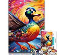 1000 Pieces for Adults Colorful Art Duck Jigsaw Puzzles for Adults 1000 Piece,Toys Educational Games Stress Relieving Enhance Love between Couples 75x50cm