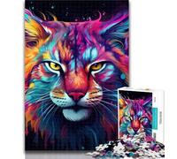 1000 Pieces for Adults Colorful Art Lynx Adult Jigsaws 1000 Piece,Educational Toys Is Ideal As A Gift for The Whole Family 26x38cm