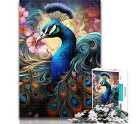 1000 Pieces for Adults Colorful Art Peacock Jigsaw Puzzle 1000 Pieces for Adults,Challenging Game Toys for Is Ideal As A Gift for The Whole Family 26x38cm