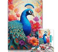 1000 Pieces for Adults Colorful Art Peacock Jigsaw Puzzles for Adults 1000 Piece,Toys Educational Games Stress Relieving Enhance Love between Couples 75x50cm