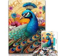 1000 Pieces for Adults Colorful Art Peacock Jigsaw Puzzles for Teenagers 1000,Educational Toys Is Ideal As A Gift for The Whole Family 26x38cm