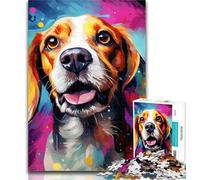 1000 Pieces for Adults Colorful Beagle 1000 Piece Jigsaw Puzzle for Adults Teens,Educational Games Home Decoration Artists Collection, Fine Art 75x50cm