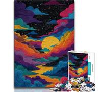 1000 Pieces for Adults Colorful Clouds Jigsaws 1000 Pieces for Teenagers,Stress Reliever Staycation Kill Time Funny Gift (38x26cm)