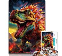 1000 Pieces for Adults Colorful Dinosaur 1000 Piece Jigsaw Puzzle for Adults Teens,Educational Games Home Decoration Artists Collection, Fine Art 26x38cm