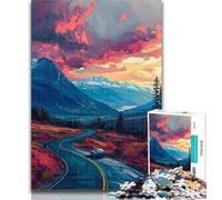 1000 Pieces for Adults Colorful Highway with Mountai Jigsaw Puzzles for Adults 1000 Piece,is Ideal As Gifts for The Whole Family for And Age 14 26x38cm
