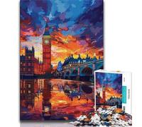 1000 Pieces for Adults Colorful London Big Ben Jigsaws Puzzles 1000 Pieces for Teenagers Gifts,Vibrant And Unique Design Relaxing & Challenging Puzzle Experience (26x38cm)