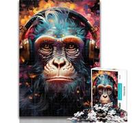 1000 Pieces for Adults Colorful Monkey Jigsaw Puzzles for Adults 1000 Pieces,Diy Modern Wall Art Unique Gift Home Decor 50x75cm