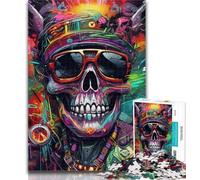1000 Pieces for Adults Colorful Skulls Jigsaw Puzzles for Adults,with Fully Interlocking Randomly Shaped Pieces for And 14 Years Old 26x38cm