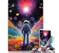 1000 Pieces for Adults Colourful Astronaut Jigsaw Puzzles for Teenagers 1000 Pieces,Toy Intellectual Game Artists Collection, Fine Art 26x38cm