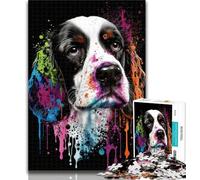 1000 Pieces for Adults Colourful Beagle Jigsaw Puzzles for Teenagers 1000 Pieces,Learning Educational Toys Family Games Enhance Love between Couples 26x38cm
