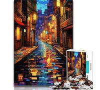 1000 Pieces for Adults Colourful City Streets Jigsaw Puzzles for Adults 1000 Piece,is Ideal As Gifts for The Whole Family for And Age 14 26x38cm
