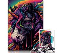 1000 Pieces for Adults Colourful Unicorns Jigsaw Puzzles for Adults 1000 Piece,is Ideal As Gifts for The Whole Family for And Age 14 (50x75cm)