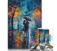 1000 Pieces for Adults Couple Under The Eiffel Tower Jigsaw Puzzles for Adults 1000 Pieces,Artistic Wall Decor & Birthday Gift Idea for Friends, Home Office 26x38cm