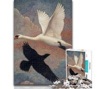 1000 Pieces for Adults Crows And Swans 1000 Piece Jigsaw Puzzles for Adults Gifts,is Ideal As Gifts for The Whole Family for And Age 14 26x38cm