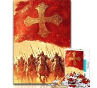 1000 Pieces for Adults Crusade Army Knight Jigsaw Puzzles for Teenagers 1000 Pieces,Family Game Stress Reliever Difficult Challenge Secret Santa Gifts 50x75cm
