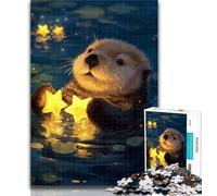 1000 Pieces for Adults Cute Otter Puzzles for Adults And Teenagers,Stress Reliever Difficult Challenge Unique Home Decor And Gifts 75x50cm