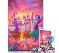 1000 Pieces for Adults Dancing Cat Jigsaws 1000 Pieces for Adults,Educational Game for Birthday, Chrismas for And 14 Years Old 50x75cm