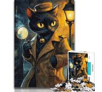 1000 Pieces for Adults Detective Cat Jigsaws 1000 Pieces for Adults,is Ideal As A Gift for The Whole Family Suitable for And 14 26x38cm
