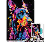 1000 Pieces for Adults Doberman Pinscher 1000 Piece Jigsaw Puzzle for Adults Teens,Educational Games Home Decoration Artists Collection, Fine Art 26x38cm