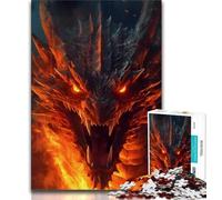 1000 Pieces for Adults Dragon Burning Jigsaw Puzzle 1000 Pieces for Adults,Challenging Game Toys for Is Ideal As A Gift for The Whole Family (38x26cm)