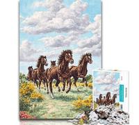 1000 Pieces for Adults Dream Horses Jigsaws 1000 Pieces for Adults,Toys Educational Games Stress Relieving Wall Decoration 26x38cm