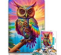 1000 Pieces for Adults Dream Owl 1000 Piece Jigsaw Puzzles for Teenagers,Toys Educational Games Stress Relieving Artists Collection, Fine Art 50x75cm