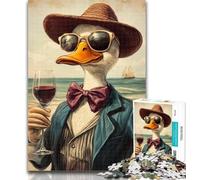 1000 Pieces for Adults Drinking Duck Jigsaw Puzzle 1000 Pieces for Adults,Challenging Game Toys for Is Ideal As A Gift for The Whole Family 26x38cm